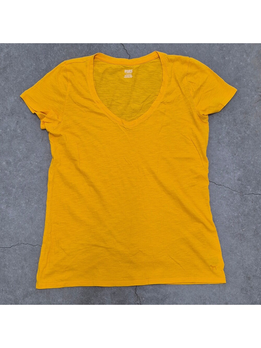 Victoria's Secret Pink Plain Yellow T Shirt